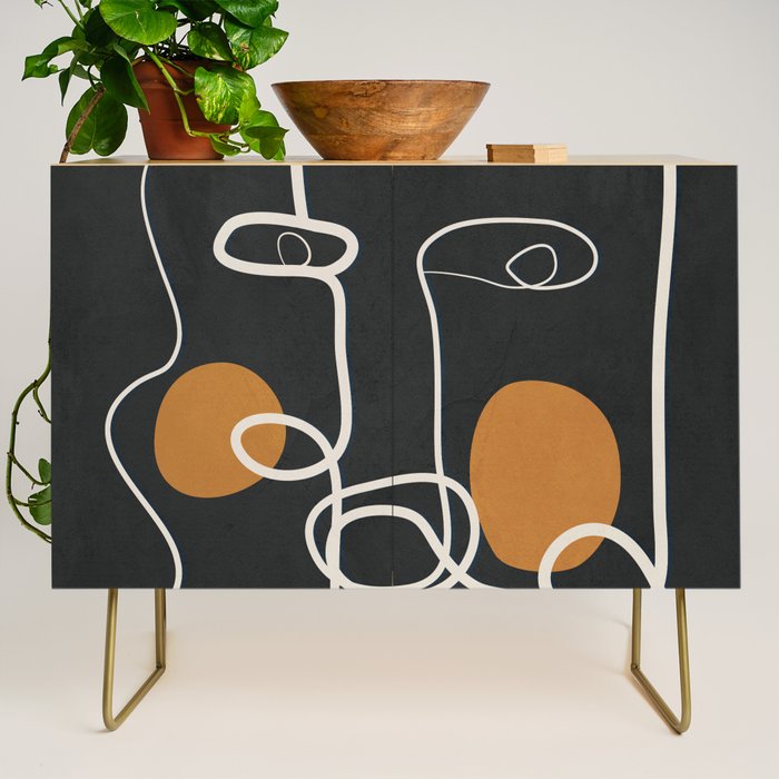 Abstract Face Line Art 04 Credenza Gallery Image 1