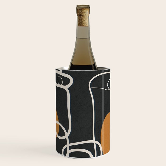Abstract Face Line Art 04 Wine Chiller Gallery Image 1