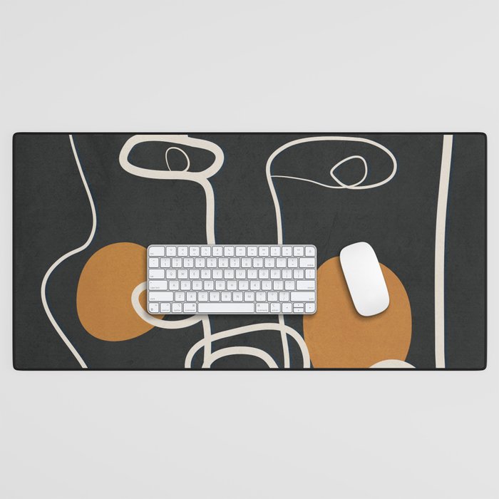 Abstract Face Line Art 04 Desk Mat Gallery Image 1