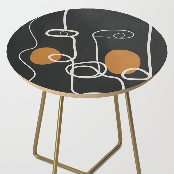 Abstract Face Line Art 04 Side Table Gallery Image 2