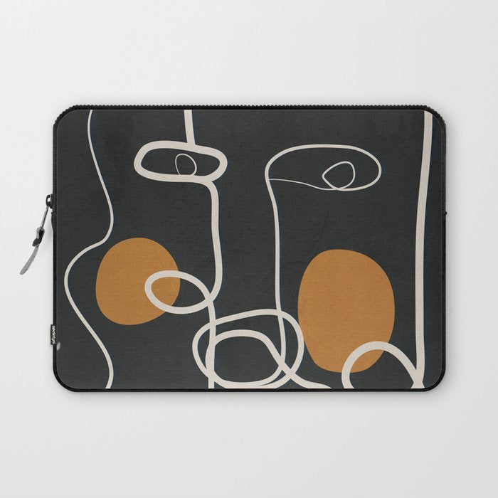 Abstract Face Line Art 04 Laptop Sleeve Gallery Image 1