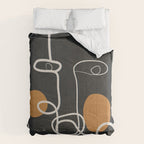 Abstract Face Line Art 04 Comforter Gallery Image 6