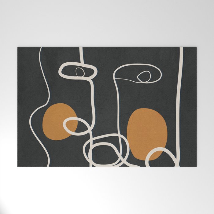 Abstract Face Line Art 04 Welcome Mat Gallery Image 1