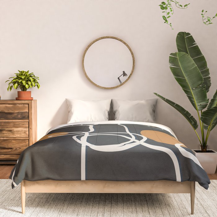 Abstract Face Line Art 04 Comforter Gallery Image 3