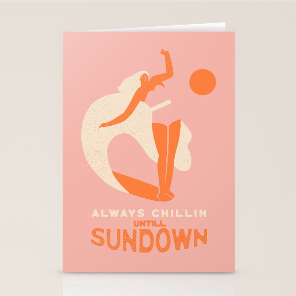Always chillin surfer Stationery Card Gallery Image 1
