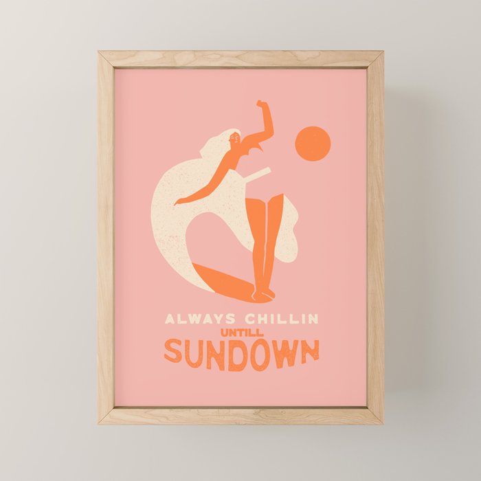Always chillin surfer Mini Art Print Gallery Image 1