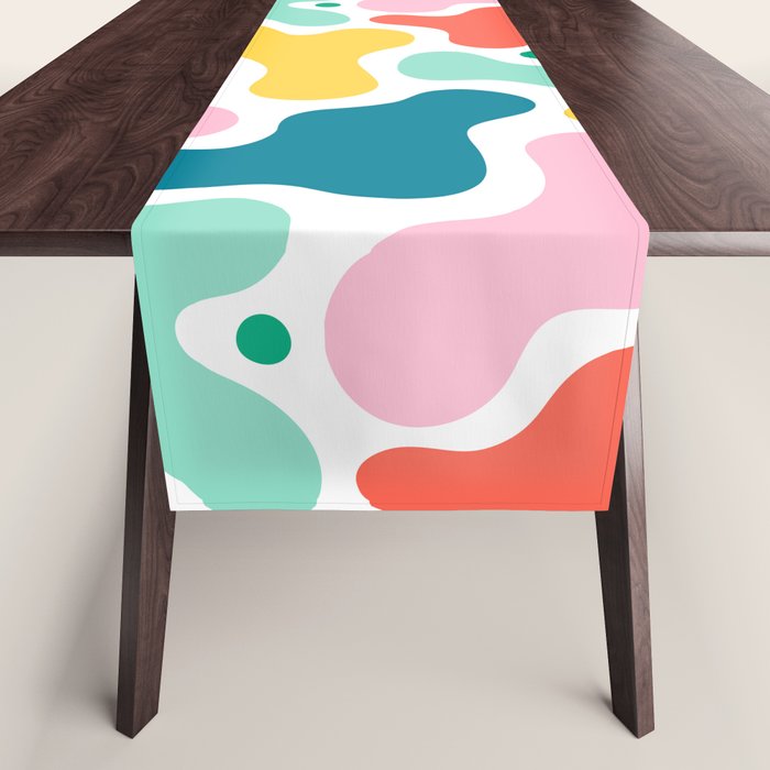 Colorful abstract art shape pattern Table Runner Gallery Image 1