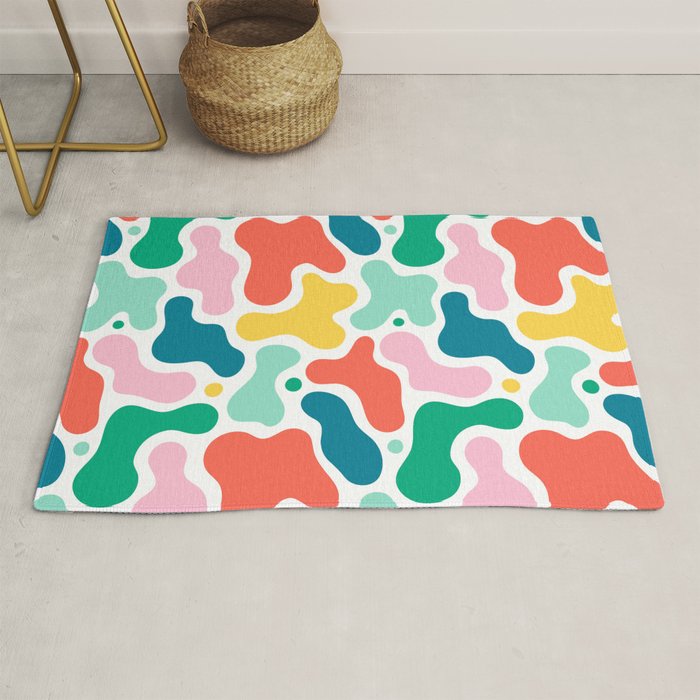 Colorful abstract art shape pattern Rug Gallery Image 1