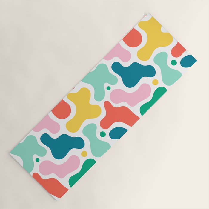 Colorful abstract art shape pattern Yoga Mat Gallery Image 1