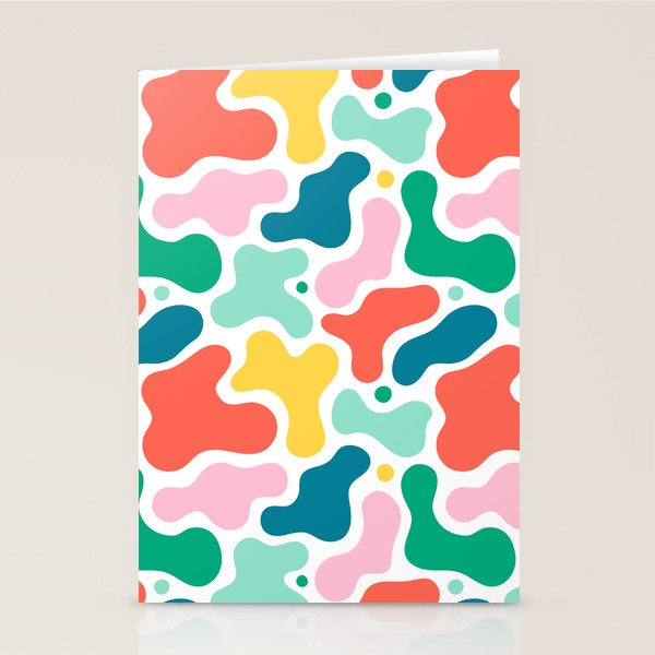 Colorful Abstract Art Shape Pattern Stationery Card