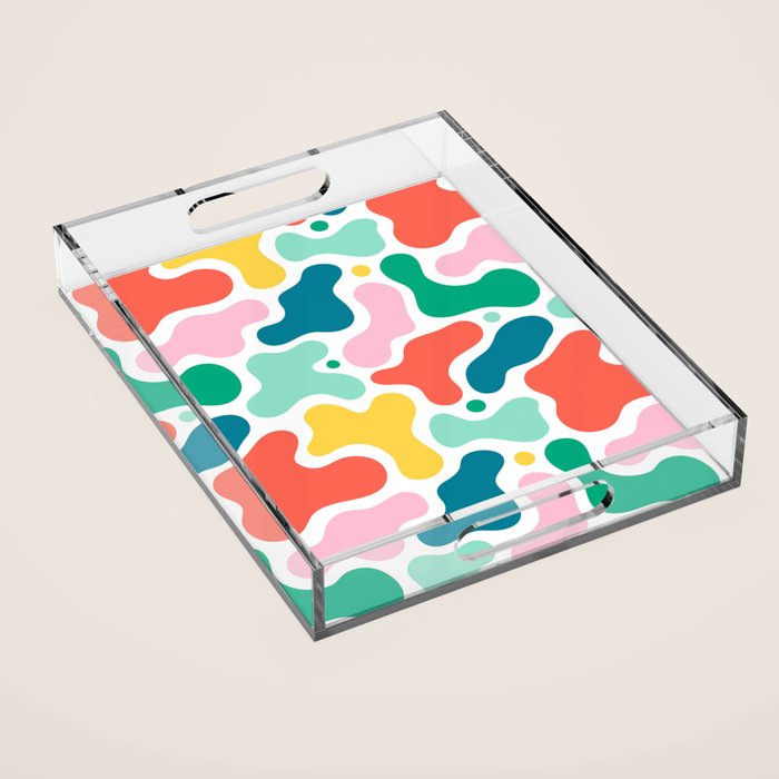 Colorful abstract art shape pattern Acrylic Tray Gallery Image 1