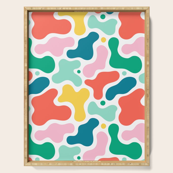 Colorful abstract art shape pattern Serving Tray Gallery Image 1