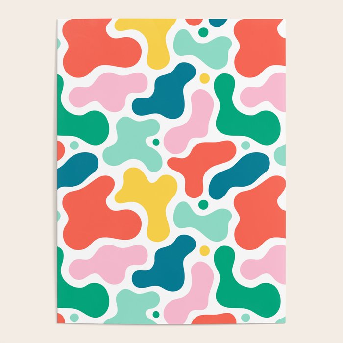Colorful abstract art shape pattern Poster Gallery Image 1