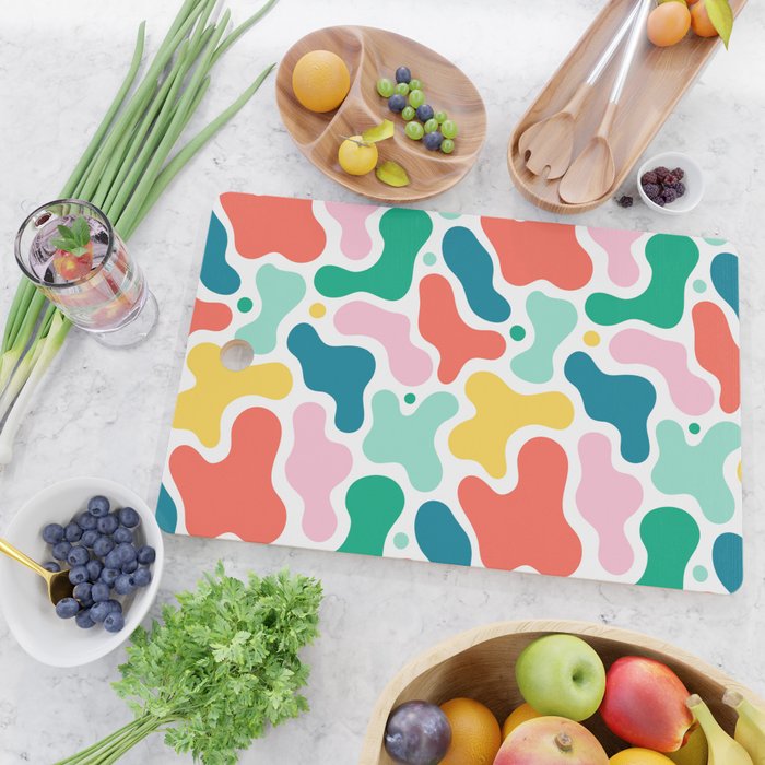 Colorful abstract art shape pattern Cutting Board Gallery Image 2