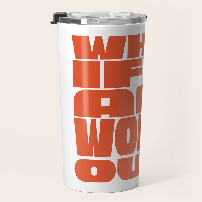 Bold Optimistic Quote in Retro Orange Travel Mug Gallery Image 3