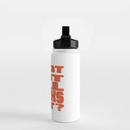 Bold Optimistic Quote in Retro Orange Water Bottle Gallery Image 2
