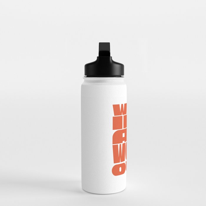 Bold Optimistic Quote in Retro Orange Water Bottle Gallery Image 3