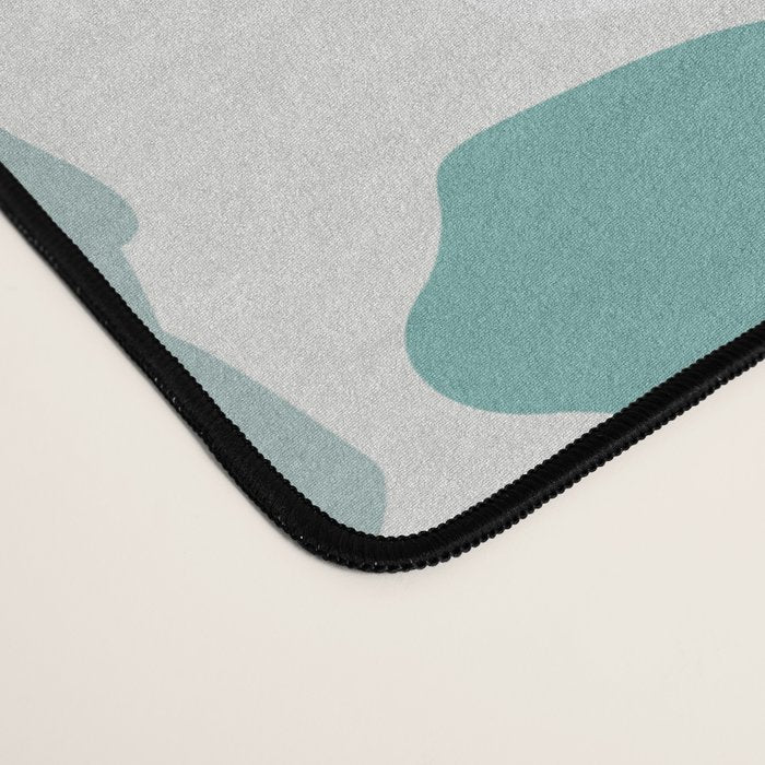 Festive, Terrazzo Mosaic Pattern, Teal, Green, Sage, Dusky Pink Desk Mat Gallery Image 4