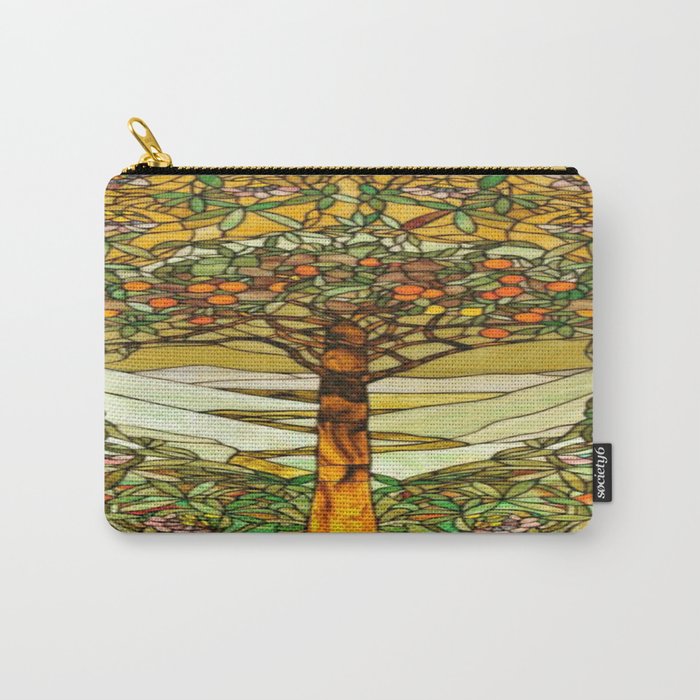 Louis Comfort Tiffany - Stained glass. Tree of life Carry All Pouch Gallery Image 1