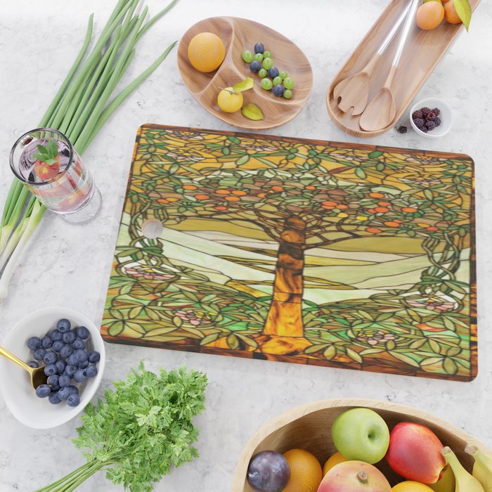 Louis Comfort Tiffany - Stained glass. Tree of life Cutting Board Gallery Image 2