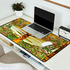 Louis Comfort Tiffany - Stained glass. Tree of life Desk Mat Gallery Image 2