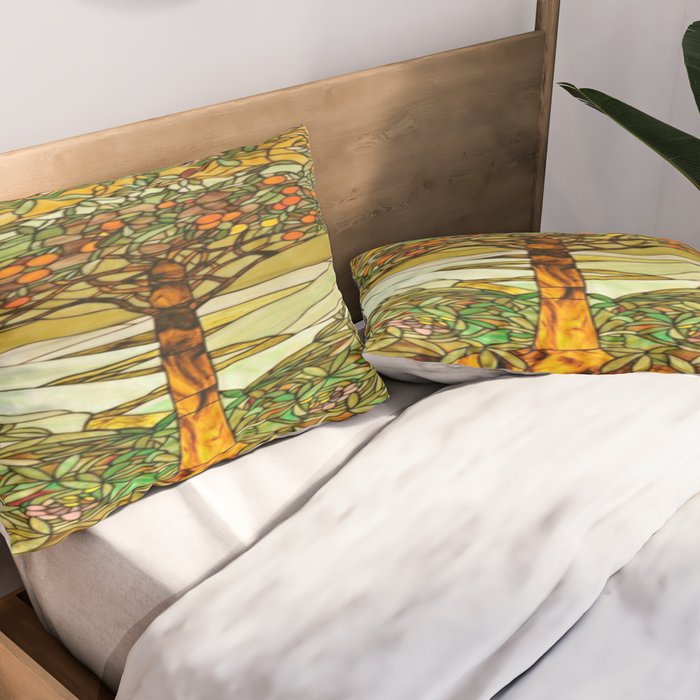 Louis Comfort Tiffany - Stained glass. Tree of life Pillow Sham Gallery Image 2