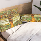 Louis Comfort Tiffany - Stained glass. Tree of life Pillow Sham Gallery Image 2