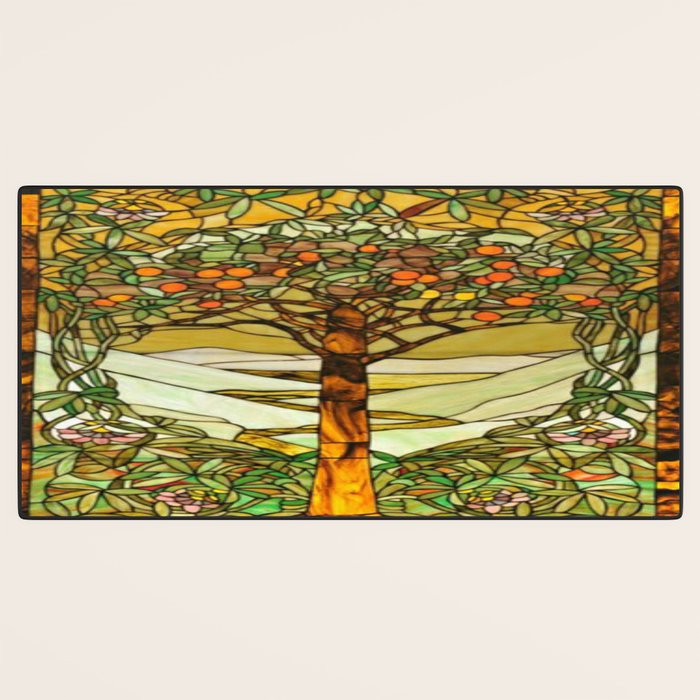 Louis Comfort Tiffany - Stained glass. Tree of life Desk Mat Gallery Image 3