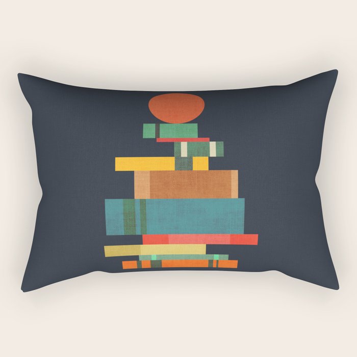 Book stack with a ball Rectangular Pillow Gallery Image 1