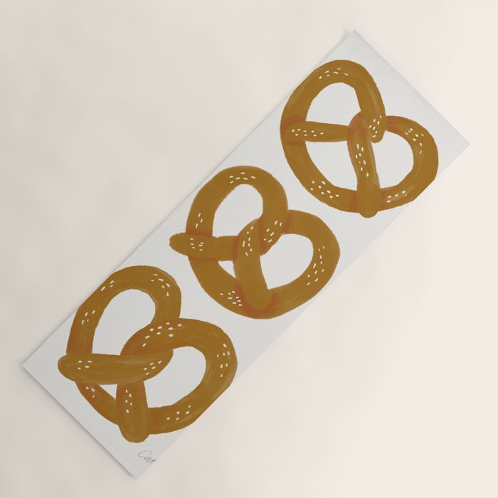 Pretzel Pattern - White Yoga Mat Gallery Image 1