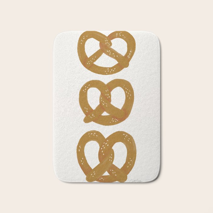 Pretzel Pattern - White Bath Mat Gallery Image 1
