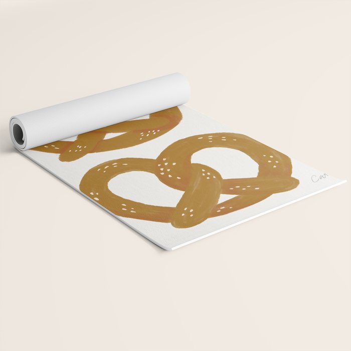 Pretzel Pattern - White Yoga Mat Gallery Image 2