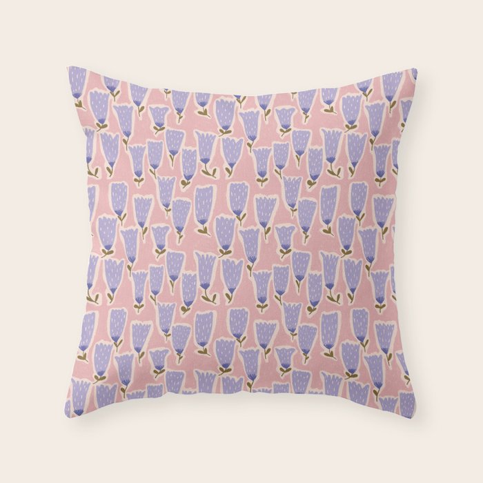 Oh little flower hand drawn pattern Throw Pillow Gallery Image 1