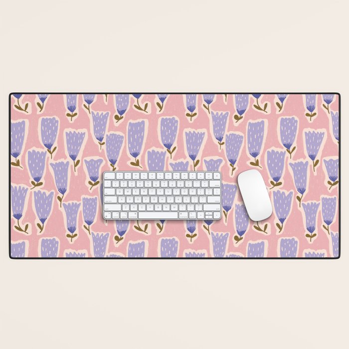 Oh little flower hand drawn pattern Desk Mat Gallery Image 1