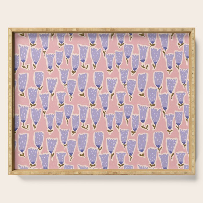 Oh little flower hand drawn pattern Serving Tray Gallery Image 1