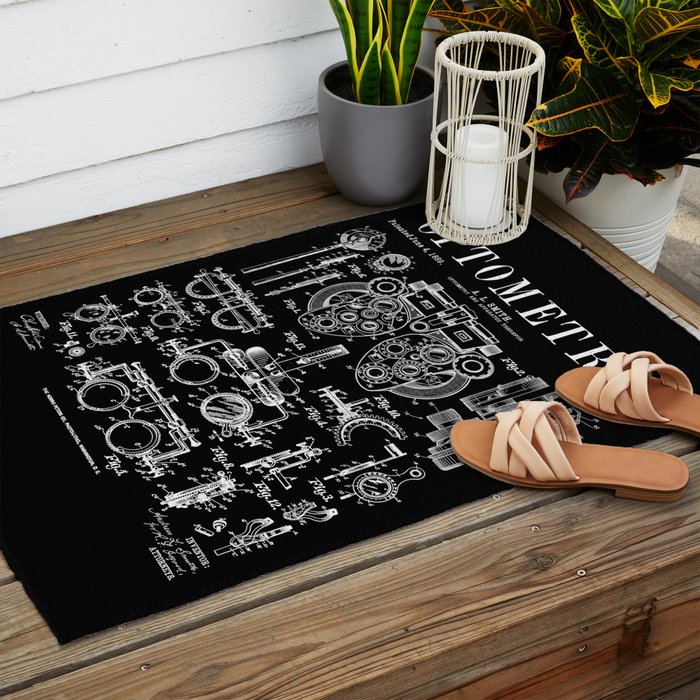 Optometrist Optometry Eye Doctor Tools Vintage Patent Print Outdoor Rug Gallery Image 2