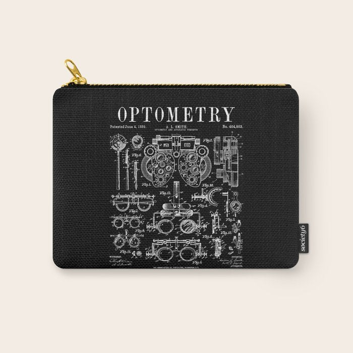 Optometrist Optometry Eye Doctor Tools Vintage Patent Print Carry All Pouch Gallery Image 1