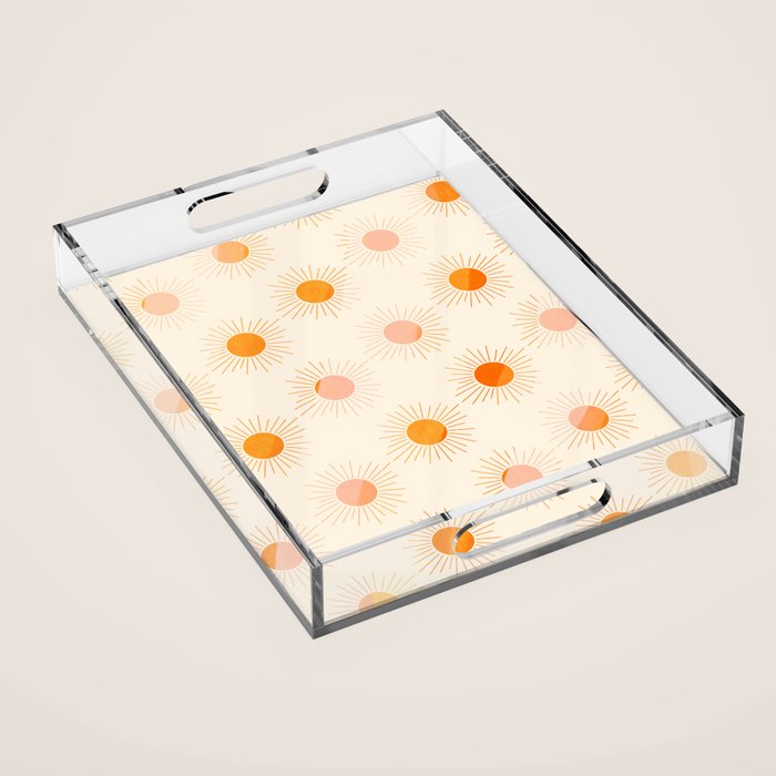 Sherbet Sunnies | Boho Sun Pattern Acrylic Tray Gallery Image 1