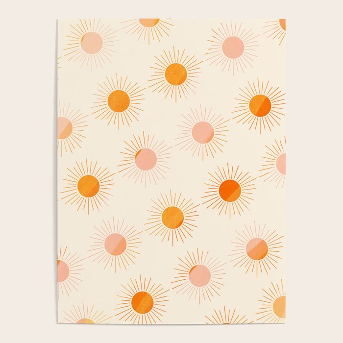 Sherbet Sunnies | Boho Sun Pattern Poster Gallery Image 4