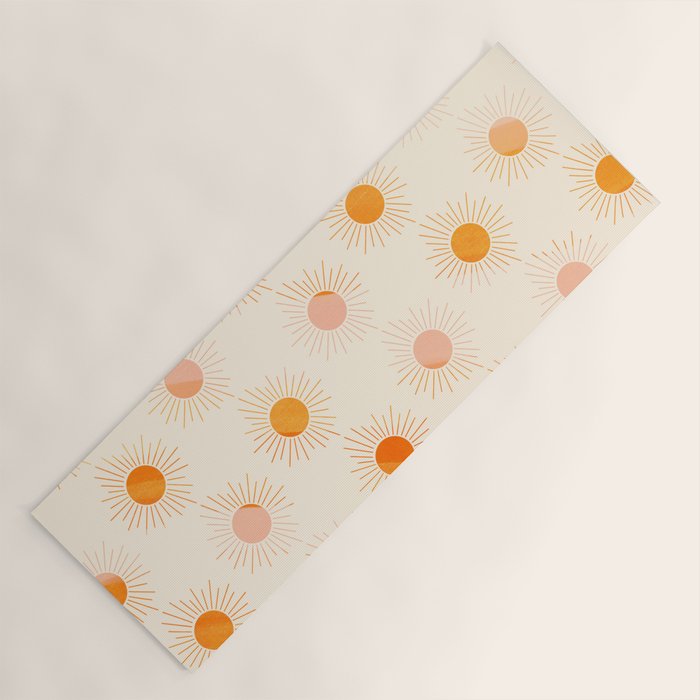 Sherbet Sunnies | Boho Sun Pattern Yoga Mat Gallery Image 1