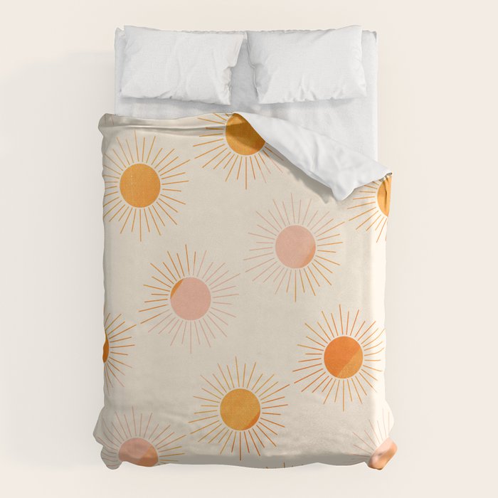 Sherbet Sunnies | Boho Sun Pattern Duvet Cover Gallery Image 1