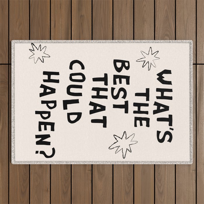 What's The Best That Could Happen in Black and White Outdoor Rug Gallery Image 1
