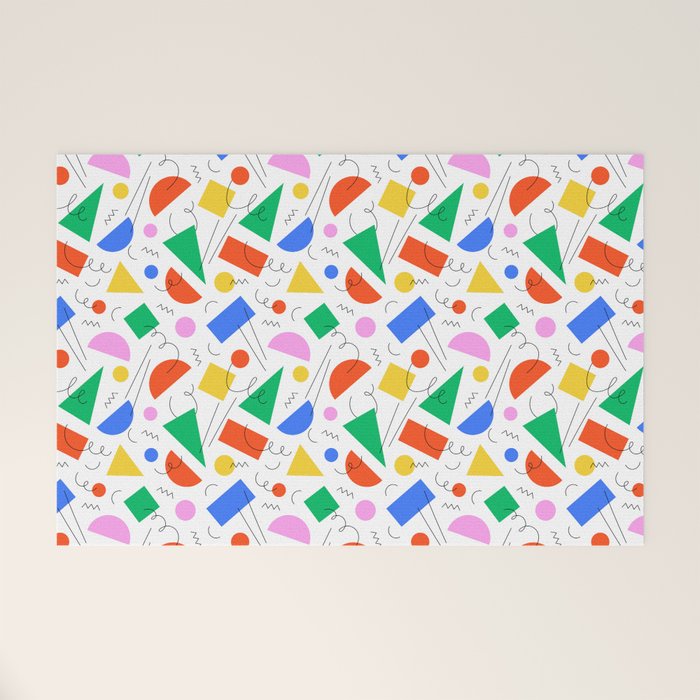 Colorful abstract geometric shape art pattern Welcome Mat Gallery Image 1