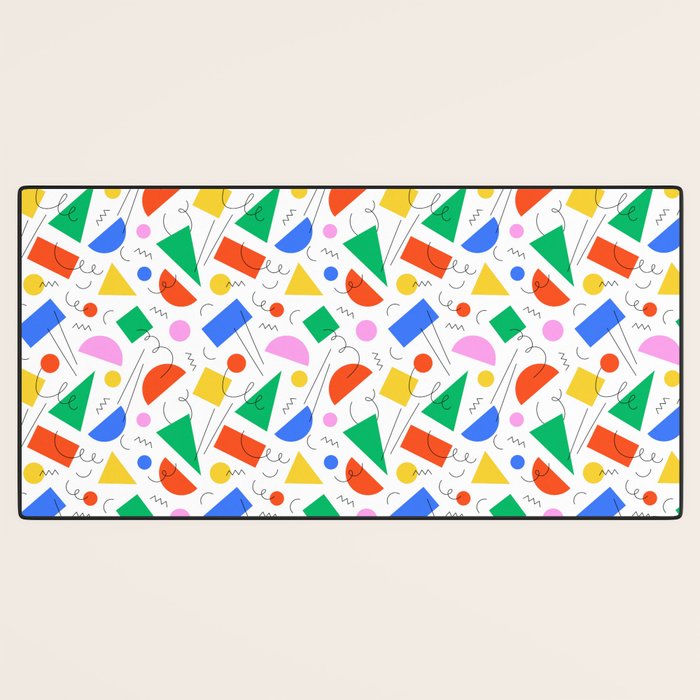 Colorful abstract geometric shape art pattern Desk Mat Gallery Image 3