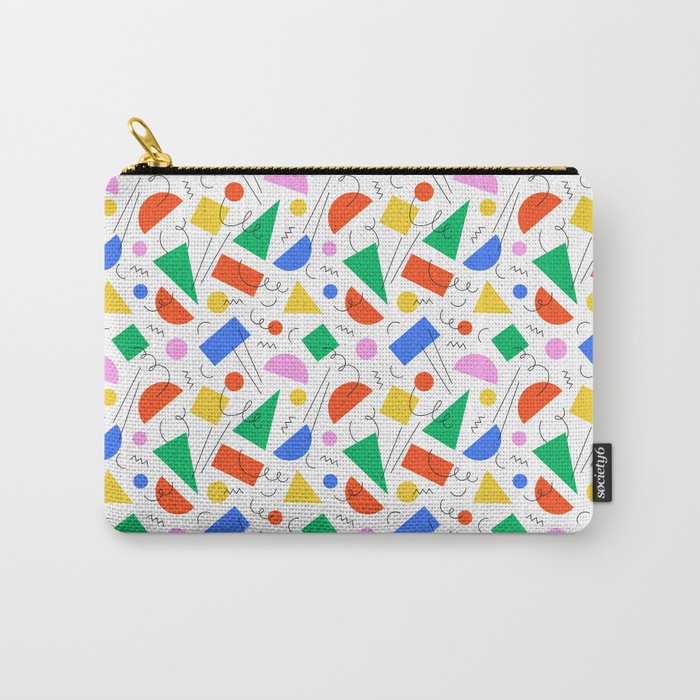 Colorful abstract geometric shape art pattern Carry All Pouch Gallery Image 1