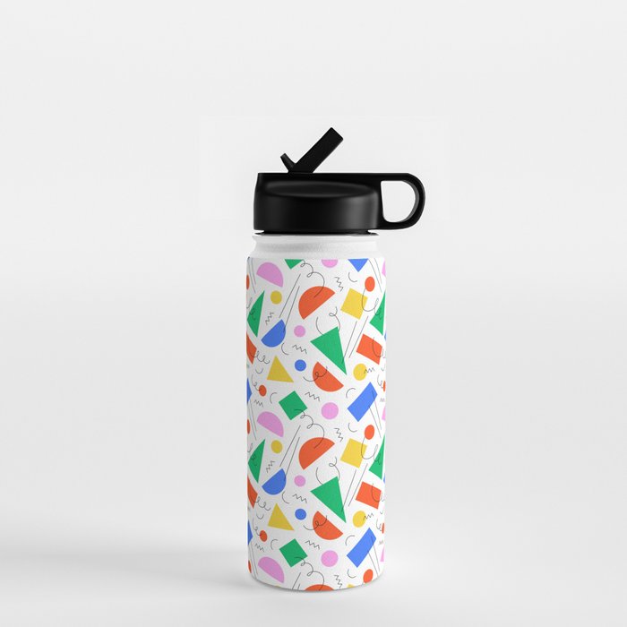 Colorful abstract geometric shape art pattern Water Bottle Gallery Image 1
