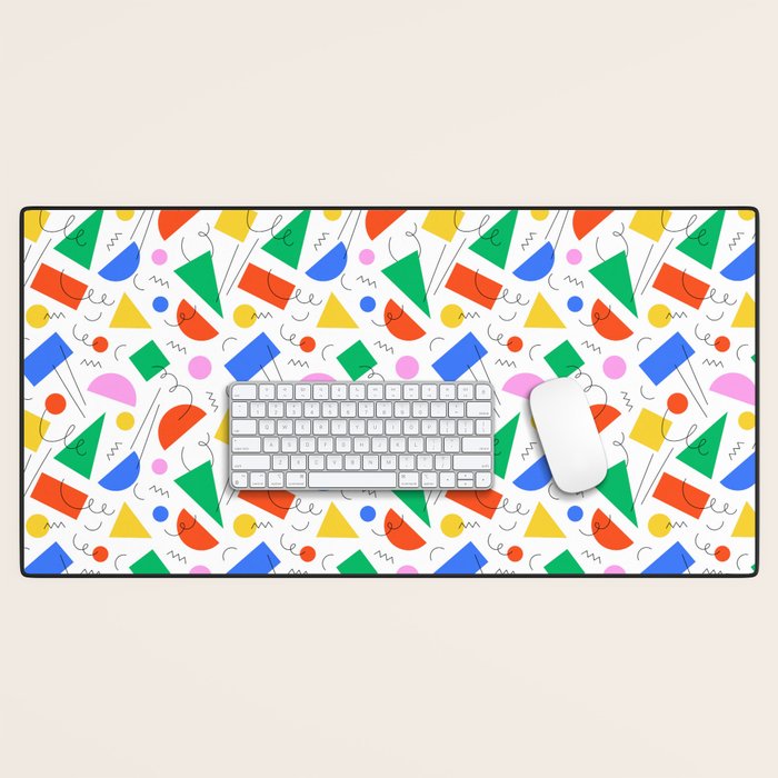Colorful abstract geometric shape art pattern Desk Mat Gallery Image 1