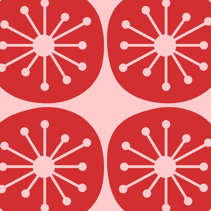 Atomic Age Mid Century Modern Retro Dots in Vintage Christmas Red and Pink Coffee Mug Gallery Image 2