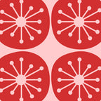 Atomic Age Mid Century Modern Retro Dots in Vintage Christmas Red and Pink Coffee Mug Gallery Image 2