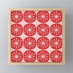 Atomic Age Mid Century Modern Retro Dots in Vintage Christmas Red and Pink Mini Art Print Gallery Image 1